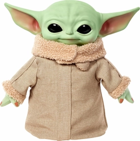 Mattel Star Wars The Mandalorian Grogu Plush 11-inch Toy, Squeeze & Blink Character Figure with Sound, Blinking Eyes & Hand Motion