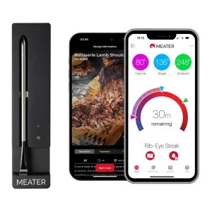 MEATER SE: Smart Bluetooth Meat Thermometer | Long-Range Wireless Probe for Oven, Grilling, Smoking, BBQ & Air Fryer | Dual Sensors & Guided Cook System | Black Charger