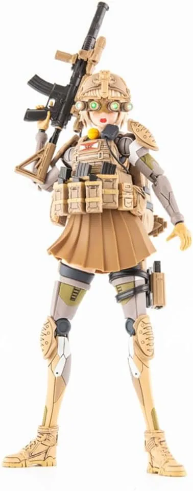 Mecha Girl Figure Original Painting Figure Robot Girl Super Action Statue Articulated Figures with Accessories, Face Changeable, Joint Movable, Parts Removable 15cm