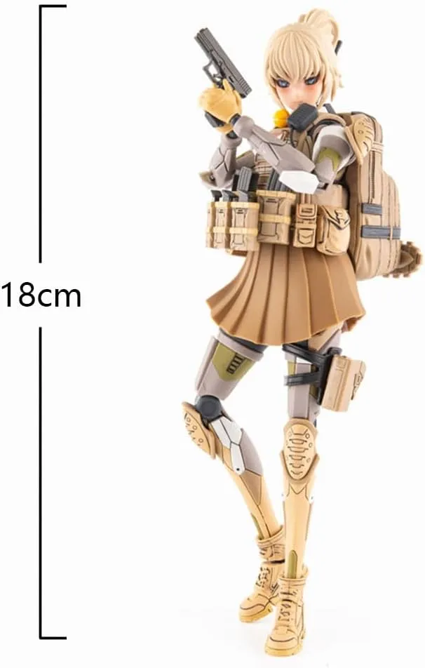 Mecha Girl Figure Original Painting Figure Robot Girl Super Action Statue Articulated Figures with Accessories, Face Changeable, Joint Movable, Parts Removable 15cm