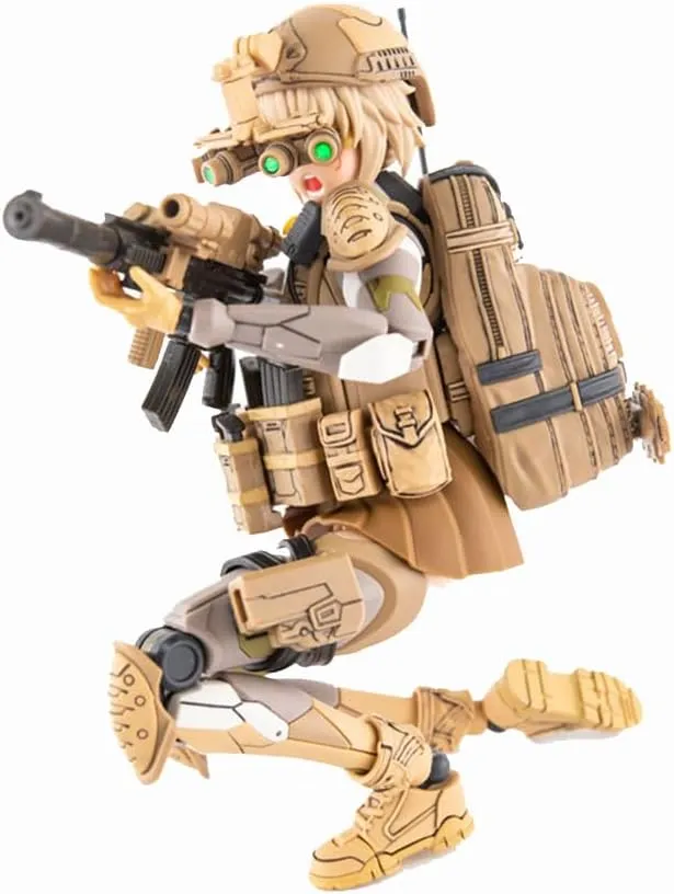 Mecha Girl Figure Original Painting Figure Robot Girl Super Action Statue Articulated Figures with Accessories, Face Changeable, Joint Movable, Parts Removable 15cm