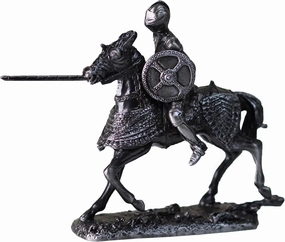 Medieval Knight Metal Statue Medieval Decoration Knight Swordsman Armor Statue Top Collection Gift 4 inches