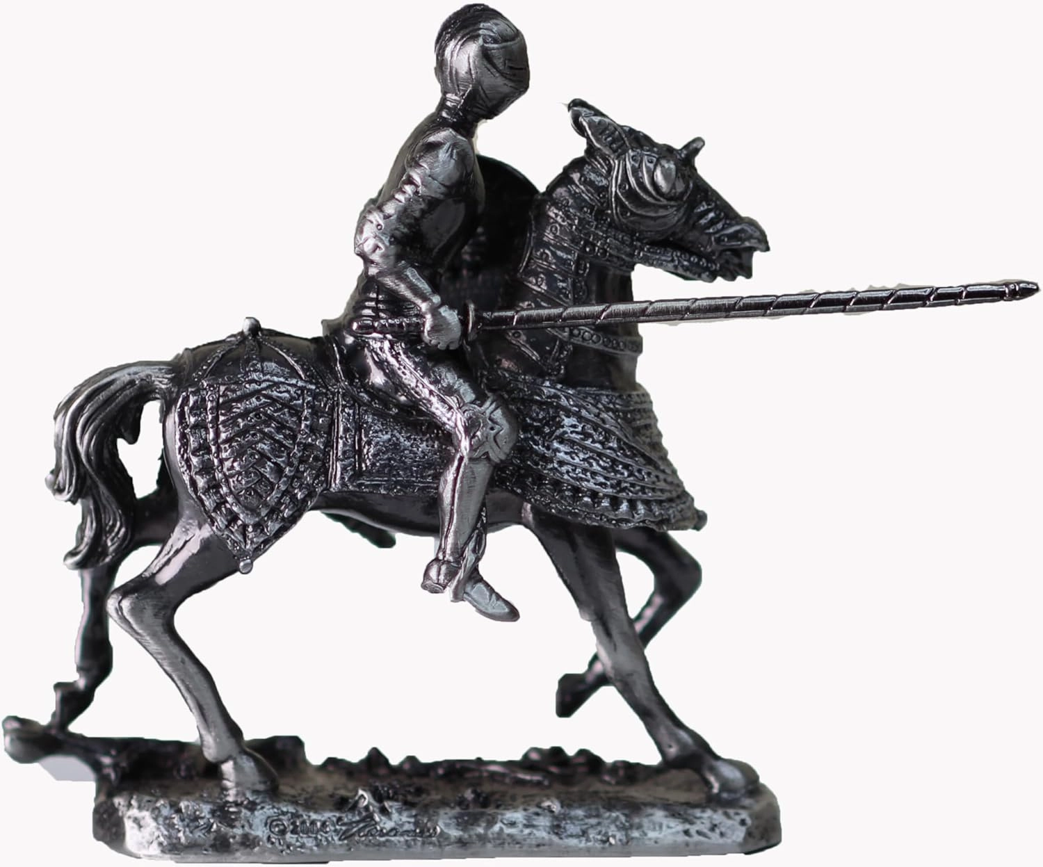 Medieval Knight Metal Statue Medieval Decoration Knight Swordsman Armor Statue Top Collection Gift 4 inches