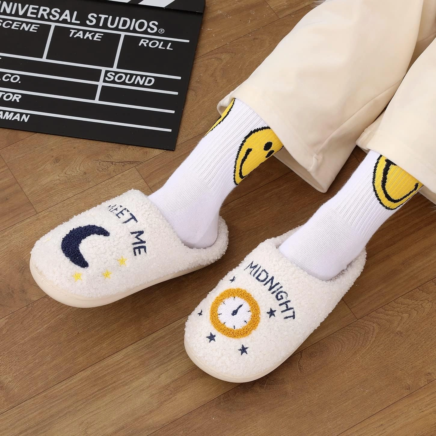 Meet Me at Midnight Slippers Lavender Haze Slippers Warm Fuzzy Slippers Cozy House Slippers for Women and Men