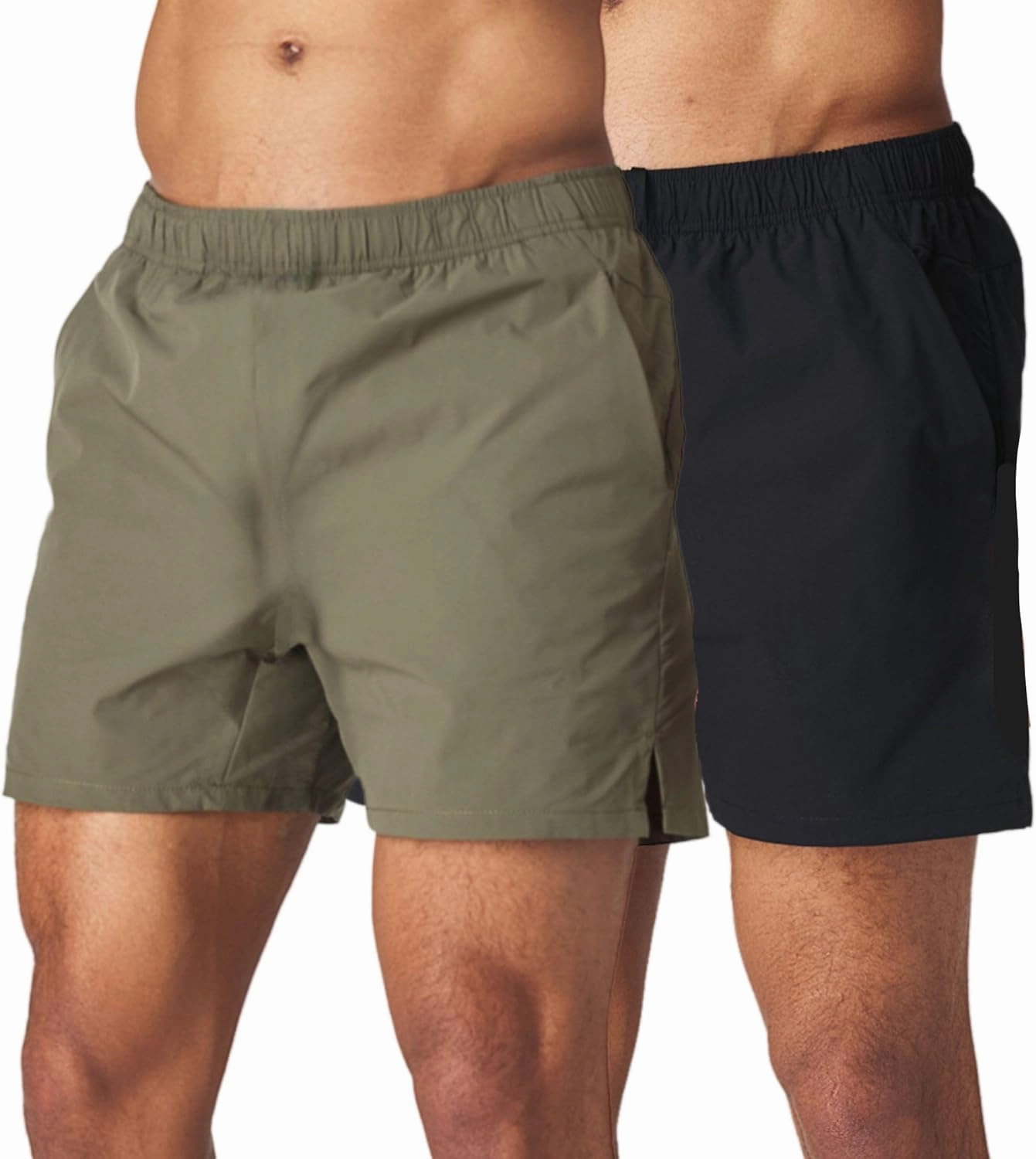 Men's 5 Inch Swim Trunk's with Liner 2 Pack Mens Stretch Quick Dry Beach Shorts Swimming Trunks & Bathing Suits for Men