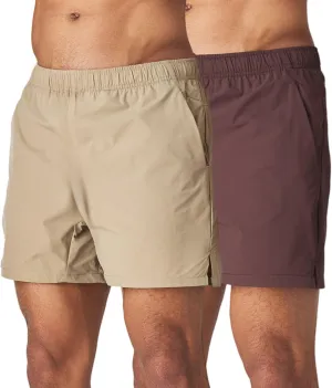 Men's 5 Inch Swim Trunk's with Liner 2 Pack Mens Stretch Quick Dry Beach Shorts Swimming Trunks & Bathing Suits for Men