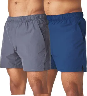 Men's 5 Inch Swim Trunk's with Liner 2 Pack Mens Stretch Quick Dry Beach Shorts Swimming Trunks & Bathing Suits for Men