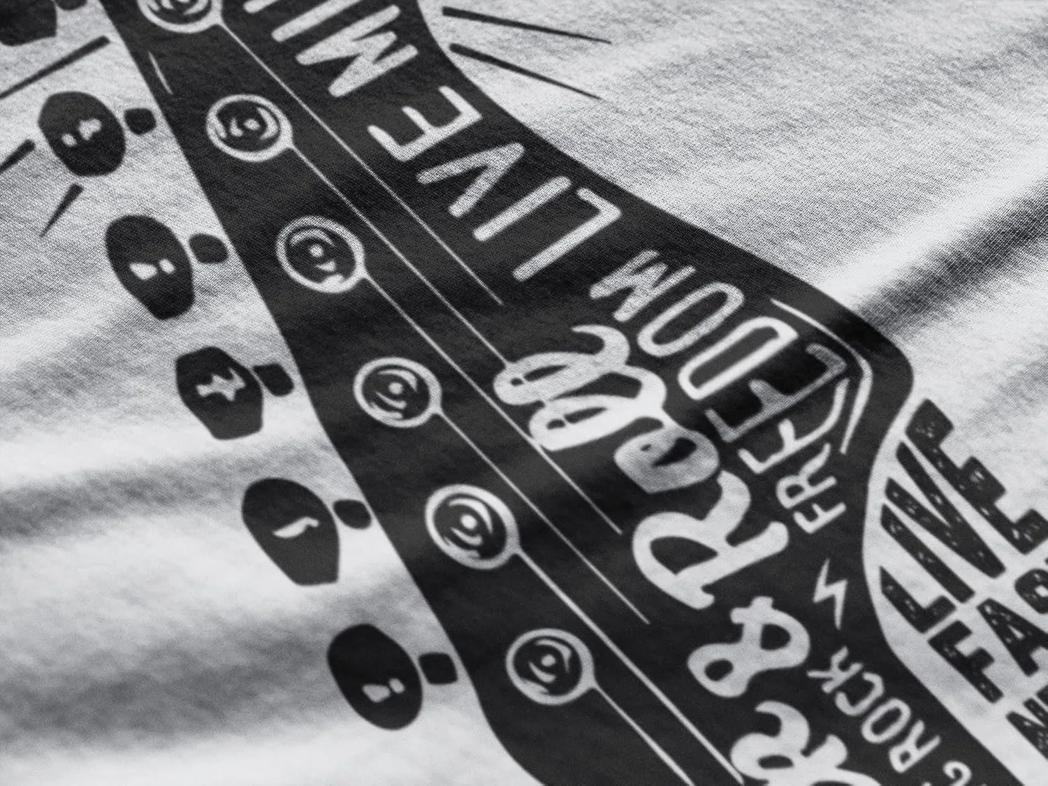 Men's Graphic T-Shirt Live Fast, Never Die Guitar and Rock & Roll Since 2014 10th Birthday Anniversary 10 Year