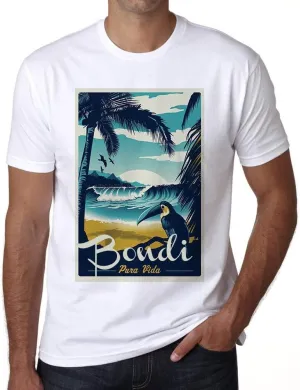 Men's Graphic T-Shirt Pura Vida Beach Bondi Eco-Friendly Limited Edition Short Sleeve Tee-Shirt Vintage Birthday Gift Novelty White 5XL