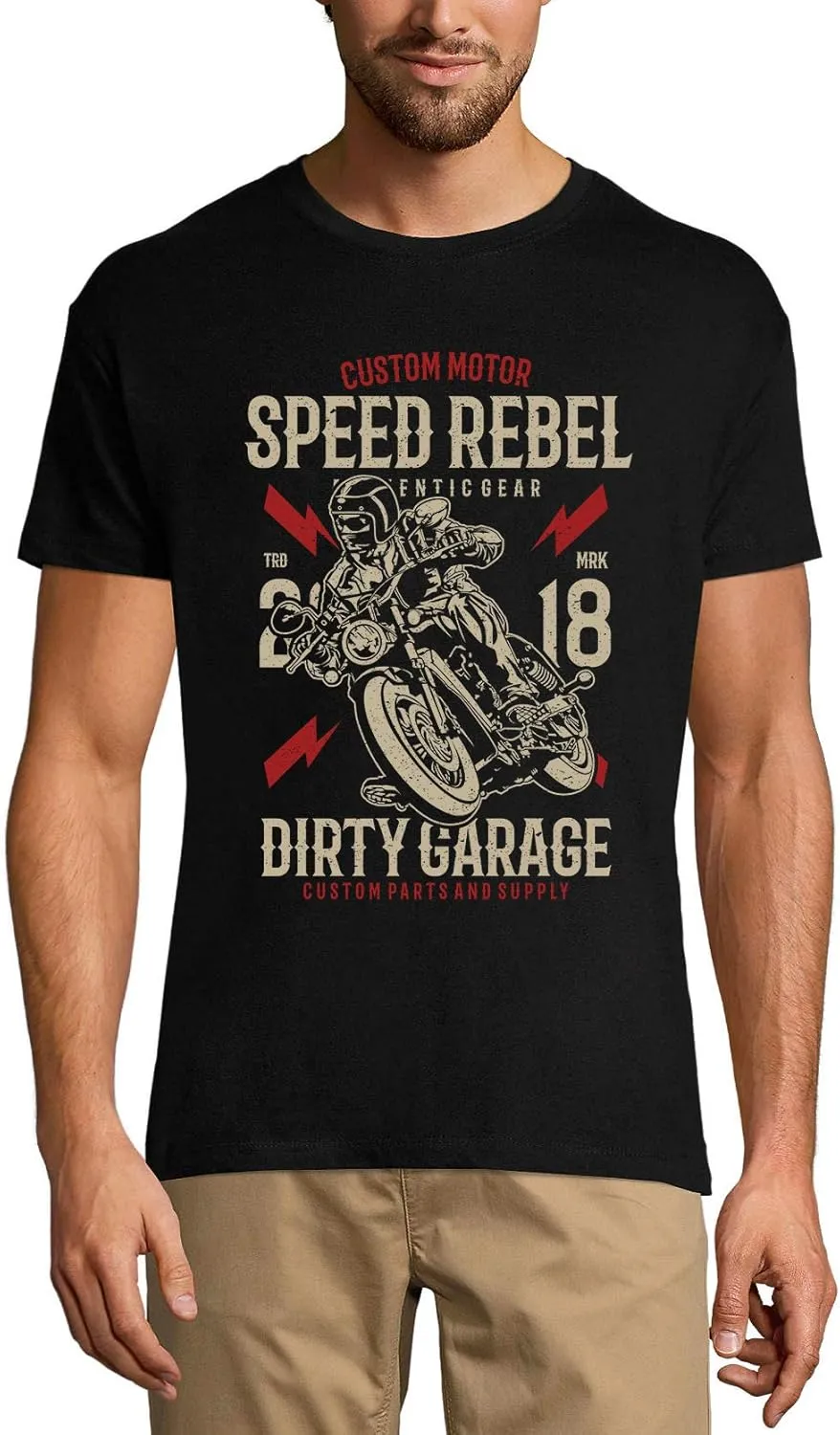 Men's Graphic T-Shirt Speed Rebel - Dirty Garage Motorcycle 2018 6th Birthday Anniversary 6 Year Old Gift 2018