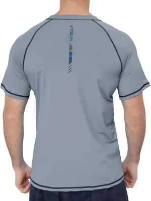 Mens Swim Shirts UPF 50  Sun Protection Quick Dry SPF Rash Guard Outdoor Beach Fishing T Shirts