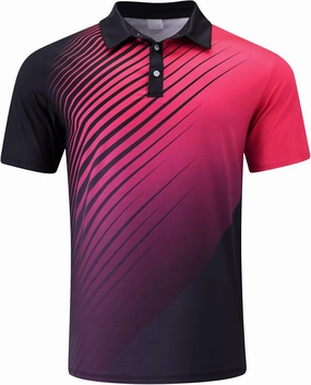 Mens Golf Shirts Short Sleeve Dry Fit Athletic Moisture Wicking Golf Polo Performance Printed Collared Polos