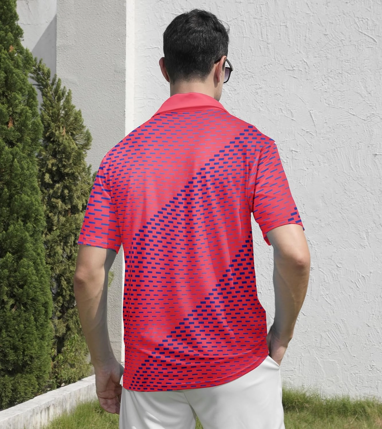 Mens Golf Shirts Short Sleeve Dry Fit Athletic Moisture Wicking Golf Polo Performance Printed Collared Polos