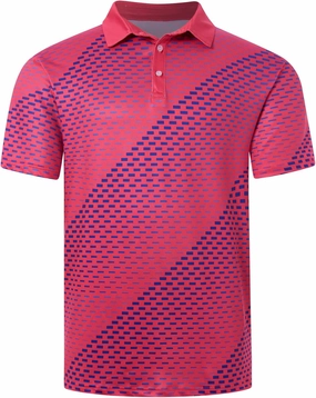 Mens Golf Shirts Short Sleeve Dry Fit Athletic Moisture Wicking Golf Polo Performance Printed Collared Polos