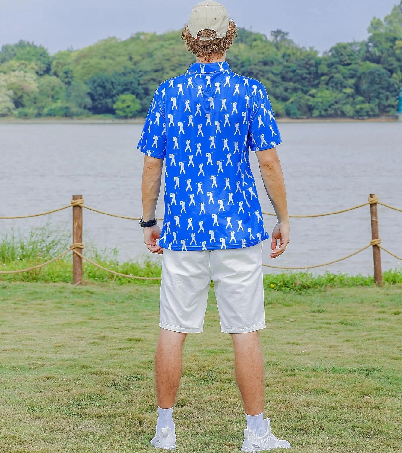 Mens Polo Golf Shirts Funny Graphics Shorts Sleeve Button Shirts
