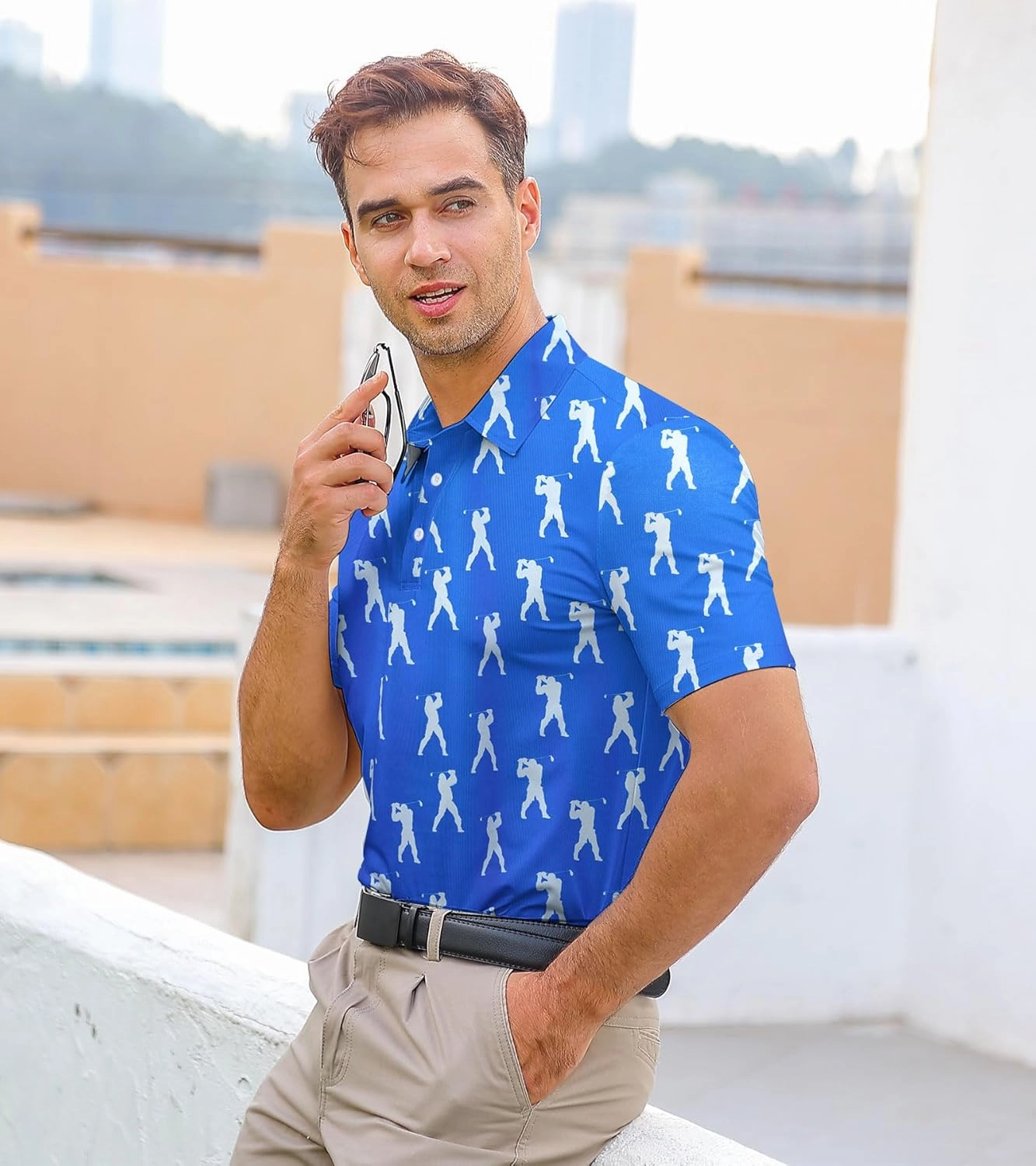 Mens Polo Golf Shirts Funny Graphics Shorts Sleeve Button Shirts