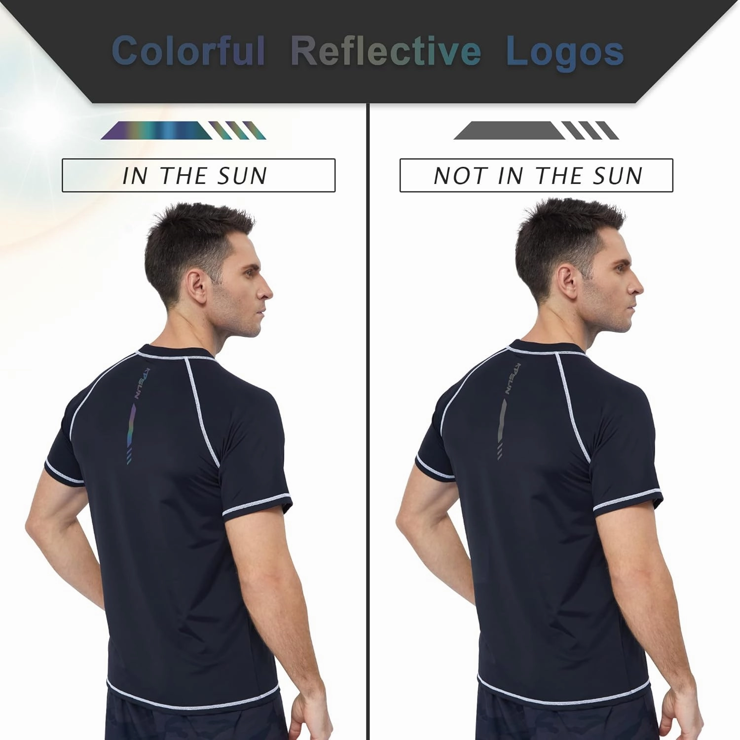 Mens Swim Shirts UPF 50  Sun Protection Quick Dry SPF Rash Guard Outdoor Beach Fishing T Shirts