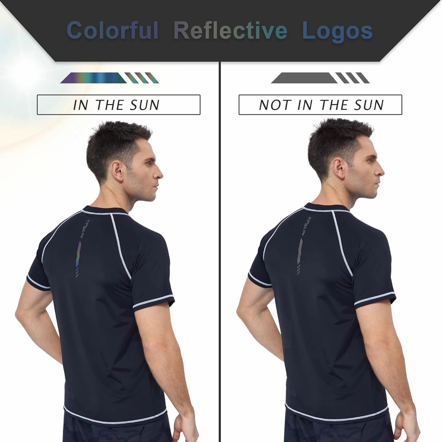Mens Swim Shirts UPF 50  Sun Protection Quick Dry SPF Rash Guard Outdoor Beach Fishing T Shirts