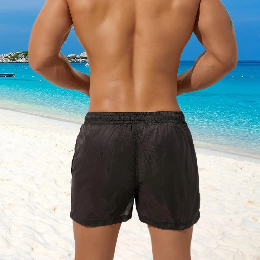 Mens Swim Trunk with Mesh Liner & Slant Pockets for Beach Surfing,Swimming,Board Sports