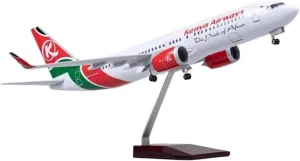 Metal Aircraft Model 1/85 Scale 47CM Airplane B737 Aircraft Kenya Airline 2025 W Light Wheel Diecast Resin Plane Model Collection Aviation Enthusiasts(No Light)
