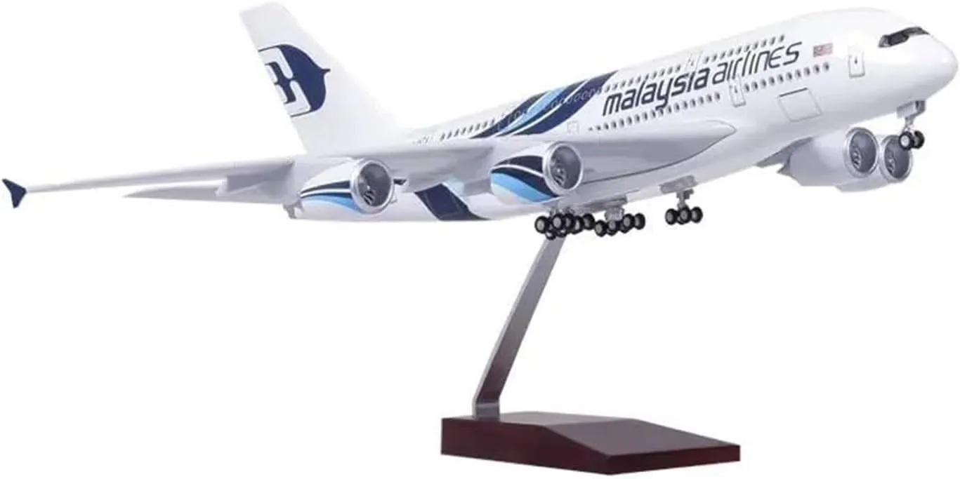Metal Aircraft Model for Die-Cast Airplane 1/160 Scale 380 A380 Malaysia Model Gifts for Family and Friends Decoration Aviation Enthusiasts(No Light)
