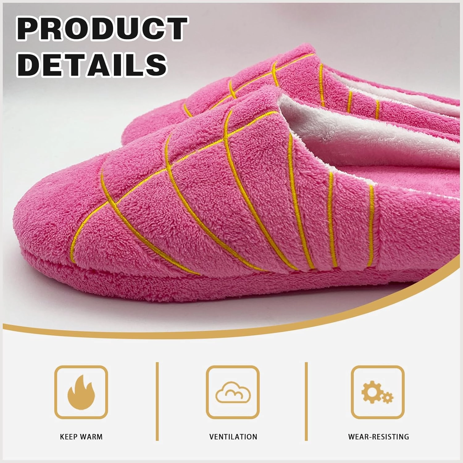 Mexican Concha Slippers for Women Men Concha Pantuflas Warm Soft Plush House Slippers for Indoor Use