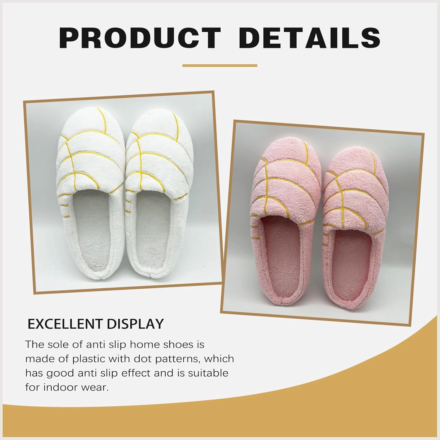 Mexican Concha Slippers for Women Men Concha Pantuflas Warm Soft Plush House Slippers for Indoor Use