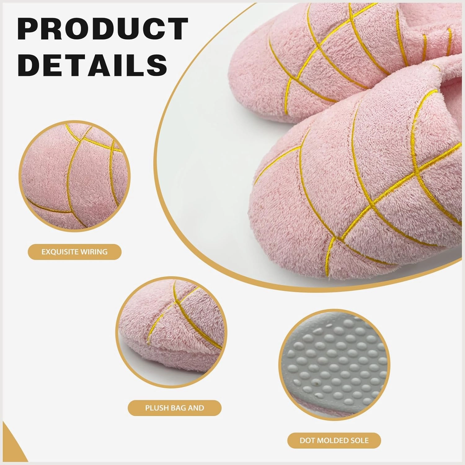 Mexican Concha Slippers for Women Men Concha Pantuflas Warm Soft Plush House Slippers for Indoor Use