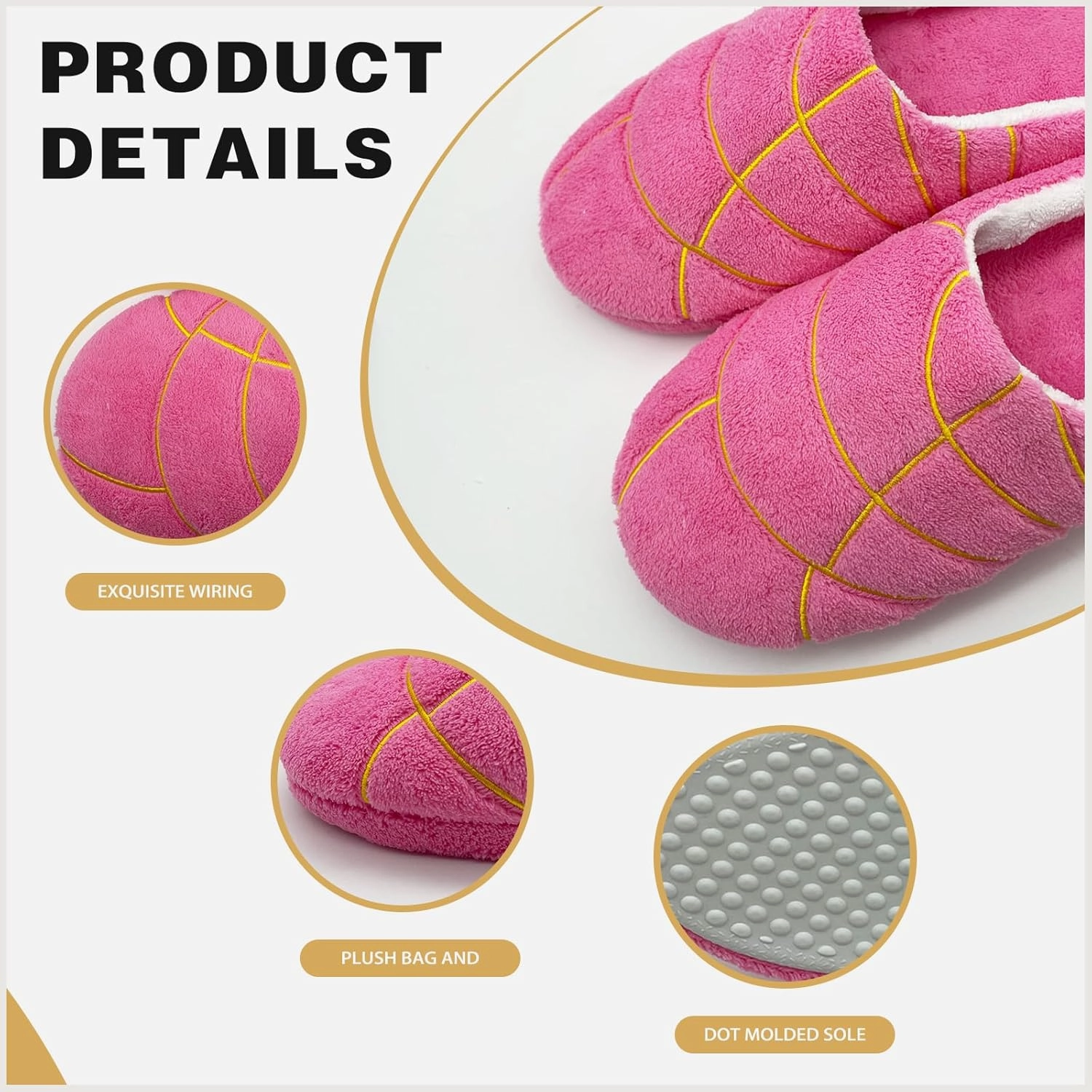 Mexican Concha Slippers for Women Men Concha Pantuflas Warm Soft Plush House Slippers for Indoor Use
