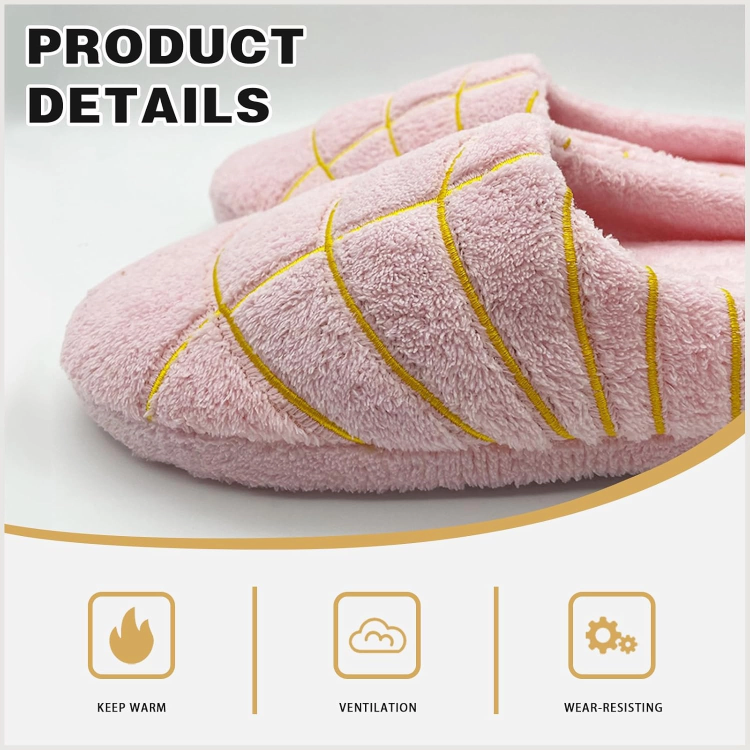 Mexican Concha Slippers for Women Men Concha Pantuflas Warm Soft Plush House Slippers for Indoor Use