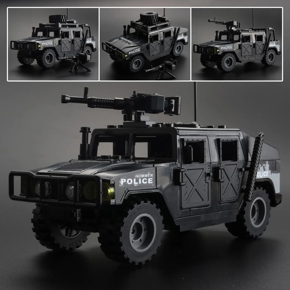 Military Vehicle Building Blocks Set with 6 Mini Soldiers, 4 in 1 Army Truck Building Kit, Army Vehicles Toys for Boys