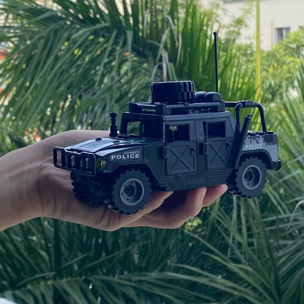 Military Vehicle Building Blocks Set with 6 Mini Soldiers, 4 in 1 Army Truck Building Kit, Army Vehicles Toys for Boys