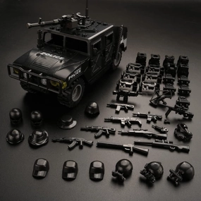 Military Vehicle Building Blocks Set with 6 Mini Soldiers, 4 in 1 Army Truck Building Kit, Army Vehicles Toys for Boys