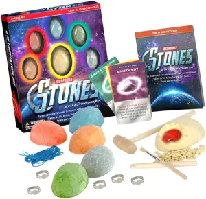 Mini Excavation Kit for Kids Gemstone Digging Toy Mineral Stones and Crystal Specimens Collection Random Style