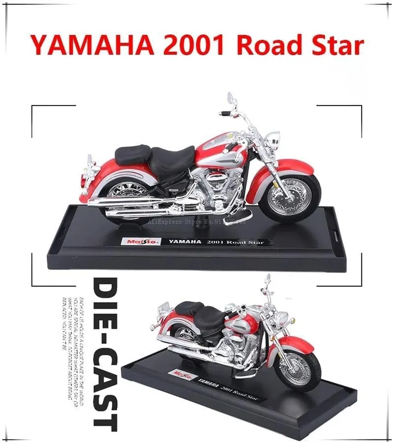 Mini Simulation Motorcycle Toys 1:18 for Yamaha Highway MT-07 YZF-R1 2021 Simulation Alloy Motorcycle Model Toy car Adult for Boys(Red)