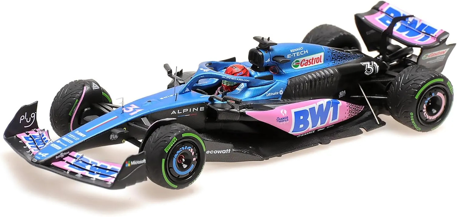 Minichamps 417230731 - BWT Alpine F1 Team A523 Esteban Ocon 3rd Monaco GP 2023 - 1/43 Scale - Miniature Collectible Car
