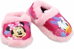 Minnie Mouse Toddler Girl's Plush A-Line Slippers