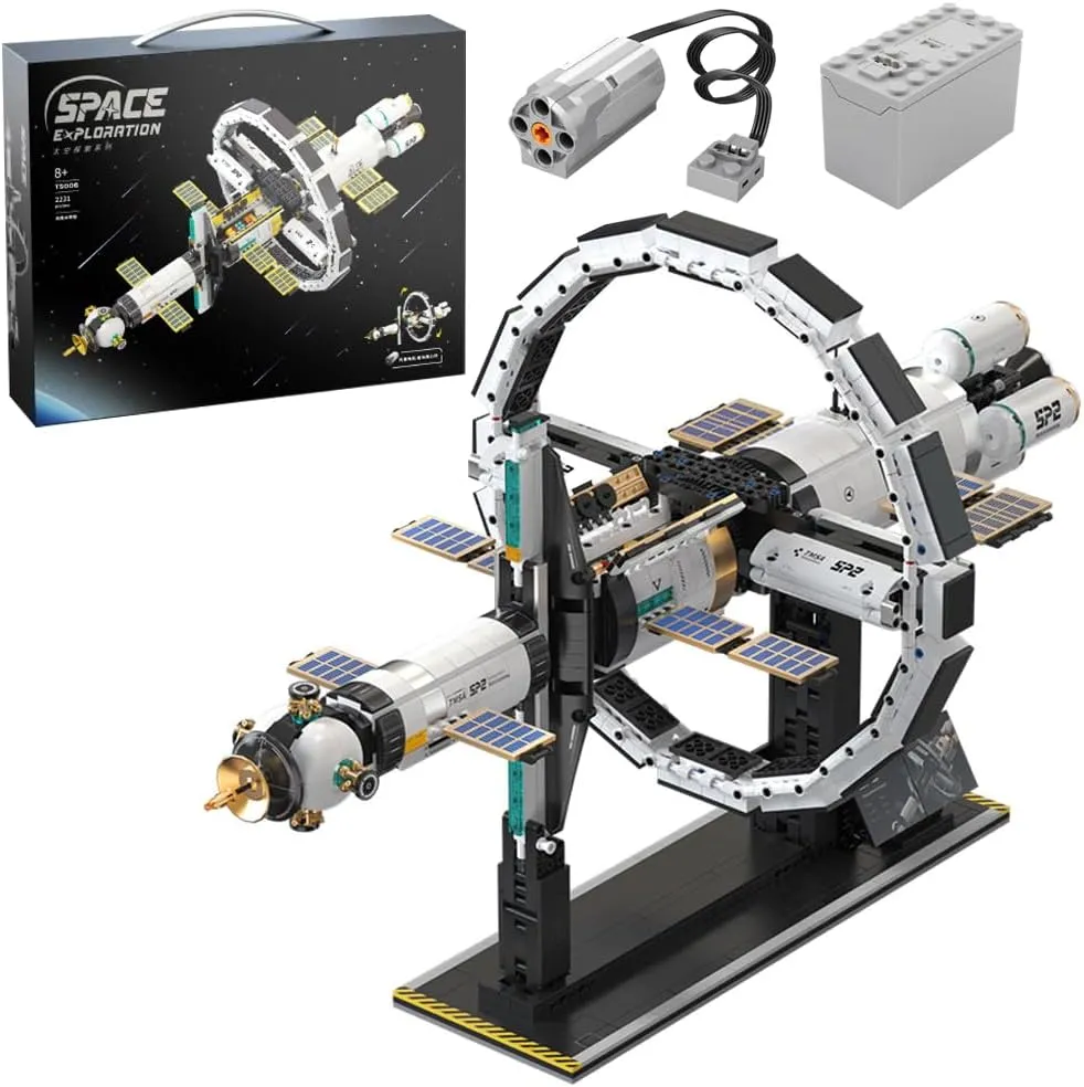 MISINI M6409 International Space Station Building Blocks Kit, 2221 Pcs Creative Space Model Building Set, STEM Education Gift for Teens and Adults