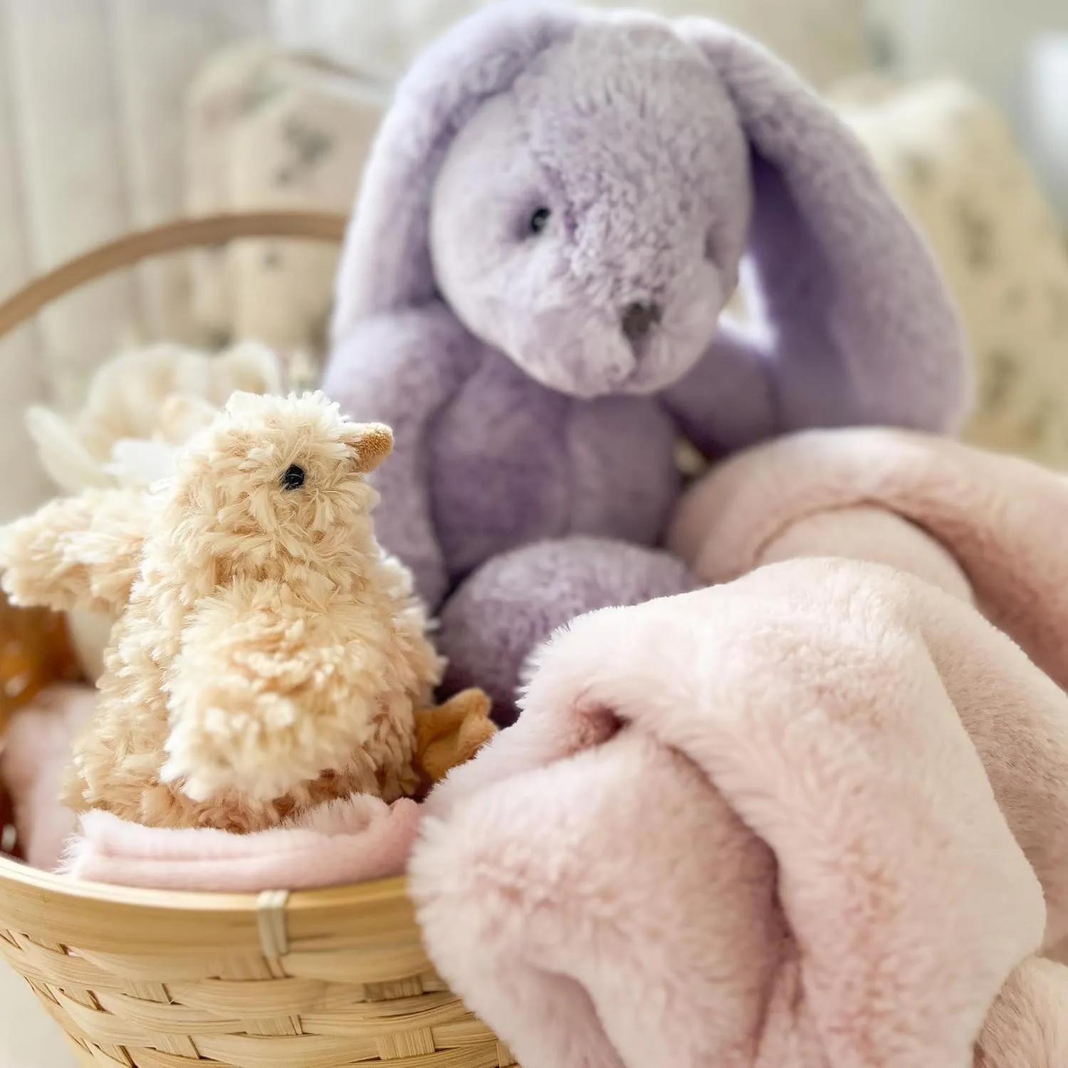 MON AMI Heather Bunny Stuffed Animal – 13” Lavender, Soft & Cuddly, Huggable Rabbit Plush Toy, Nursery Décor for Kids of All Ages