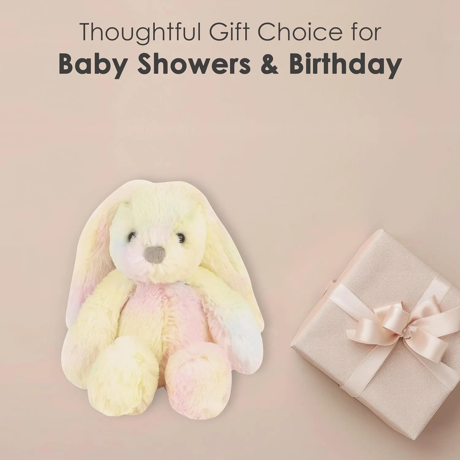 MON AMI Mini Rainbow Bunny Plushie – 8" Stuffed Animal Plush Toy for Kids, Soft and Cuddly Bunny Plush Toy, Cute Easter or Birthday Gift, Huggable Toy, Adorable Stuffed Toy for Kids