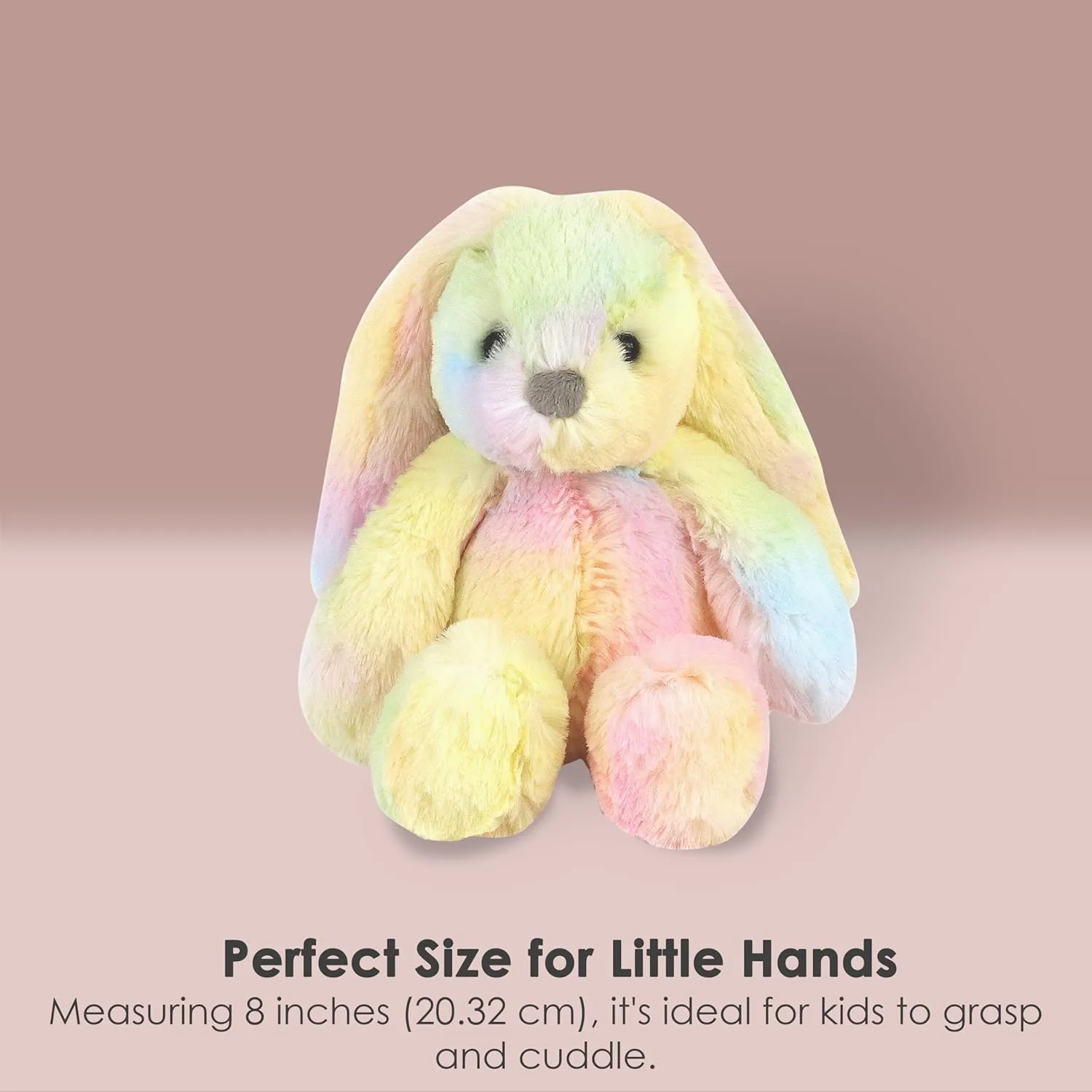 MON AMI Mini Rainbow Bunny Plushie – 8" Stuffed Animal Plush Toy for Kids, Soft and Cuddly Bunny Plush Toy, Cute Easter or Birthday Gift, Huggable Toy, Adorable Stuffed Toy for Kids