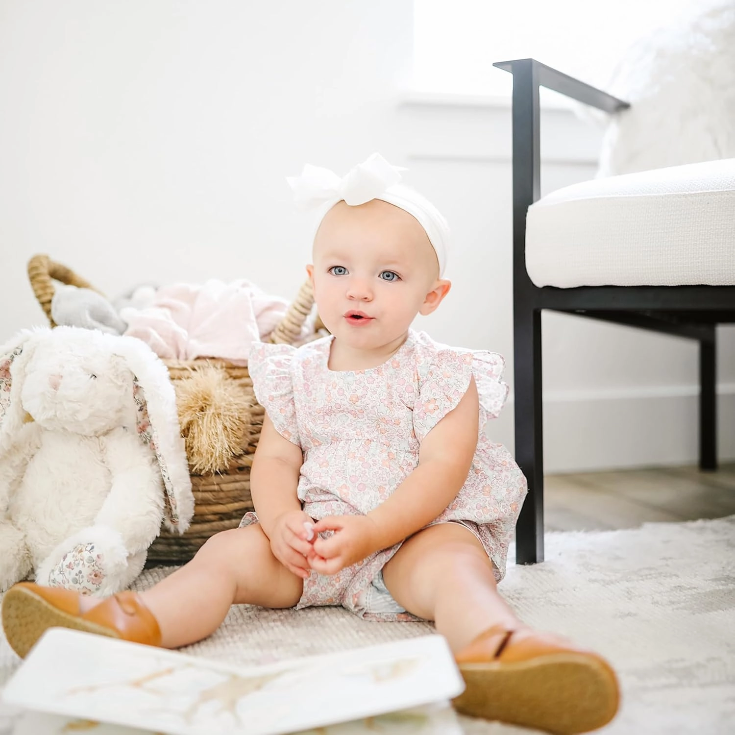 MON AMI Faith The French Bunny Plush Toy | 15" Soft Stuffed Animal | Elegant Nursery Décor & Cozy Companion | Plush Gift for Easter, Baby Showers, Birthdays & Home Accents