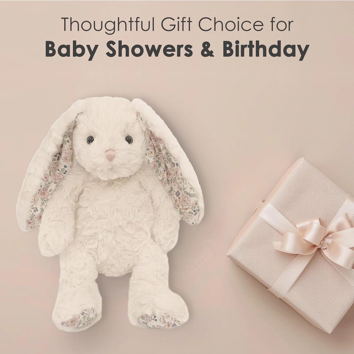 MON AMI Faith The French Bunny Plush Toy | 15" Soft Stuffed Animal | Elegant Nursery Décor & Cozy Companion | Plush Gift for Easter, Baby Showers, Birthdays & Home Accents