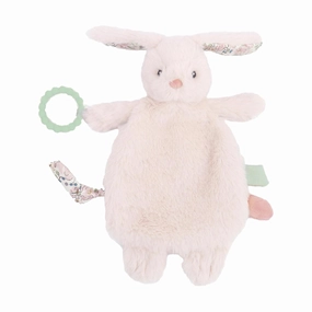 MON AMI Rosie Bunny Security Blanket with Silicone Teether – 12”, Plush Lovey for Babies, Soothing Sensory Snuggle Toy