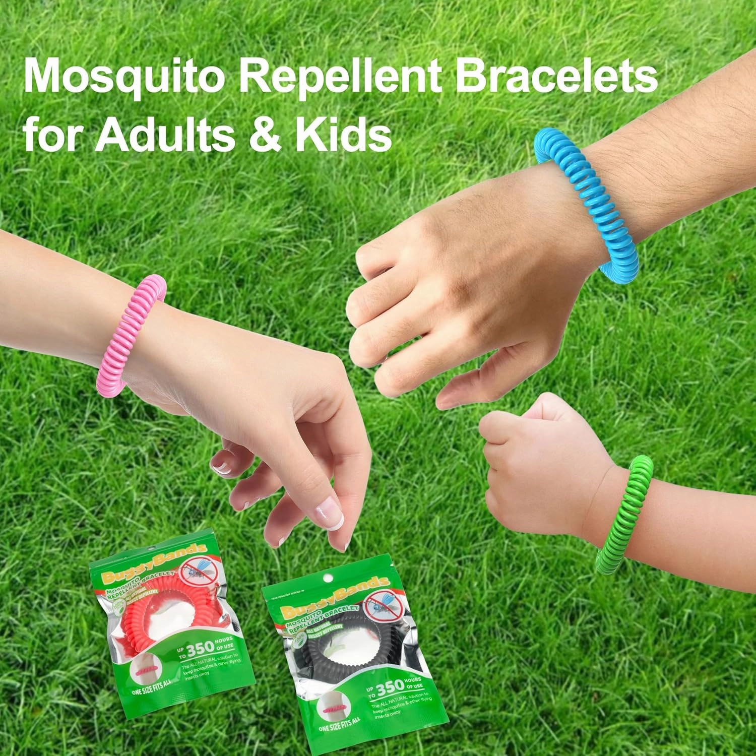 Mosquito Bracelets, 30 Pack Individually Wrapped Wristbands, DEET Free, Natural and Waterproof Bands, Camping Travel Essentials