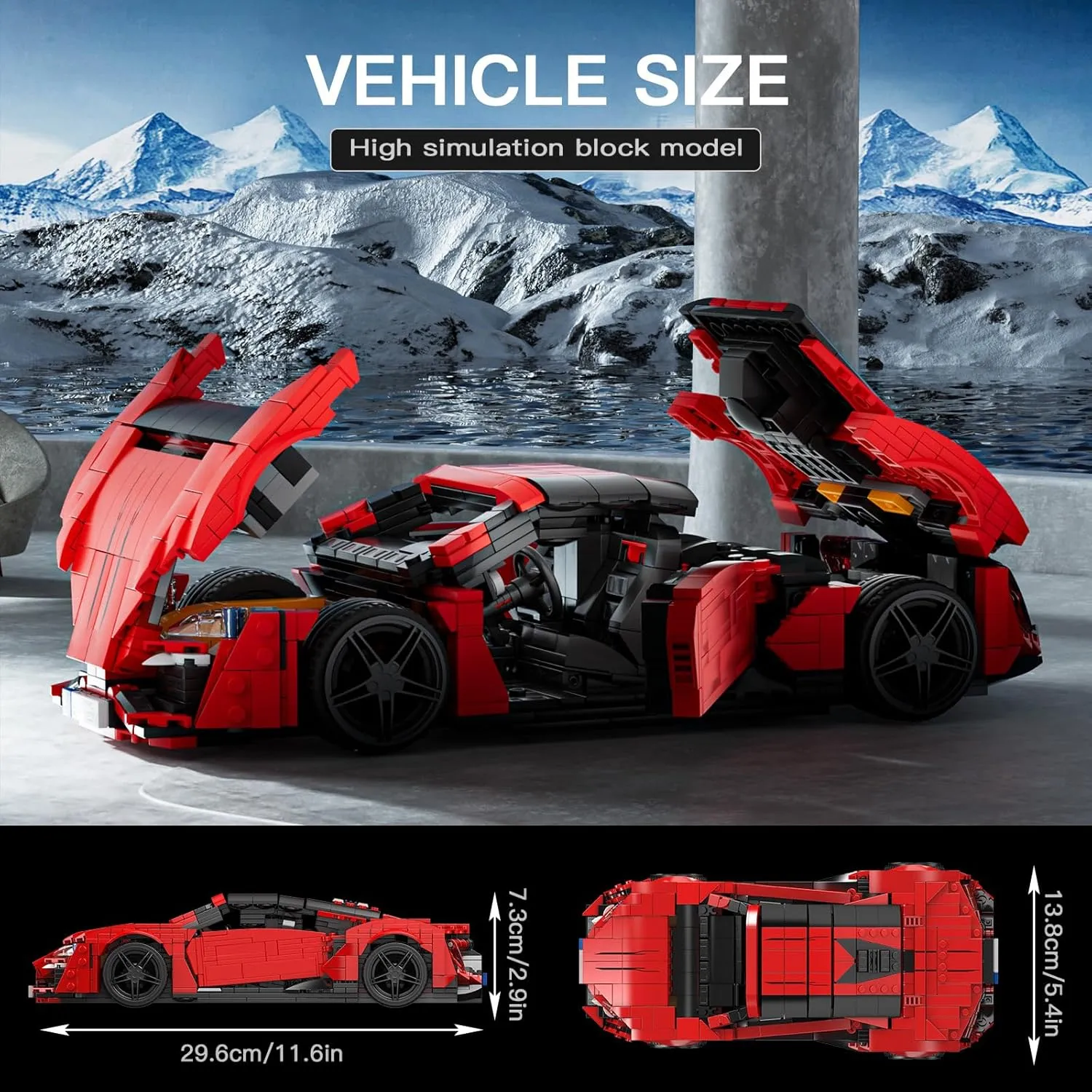 Mould King MOC Super Sports Car Models Building Sets 1311 Pieces, Speed Champion Car Toy Collectible for Adults Kids, Creative Vehicle Gift for Race Track Drift Enthusiasts, 10117