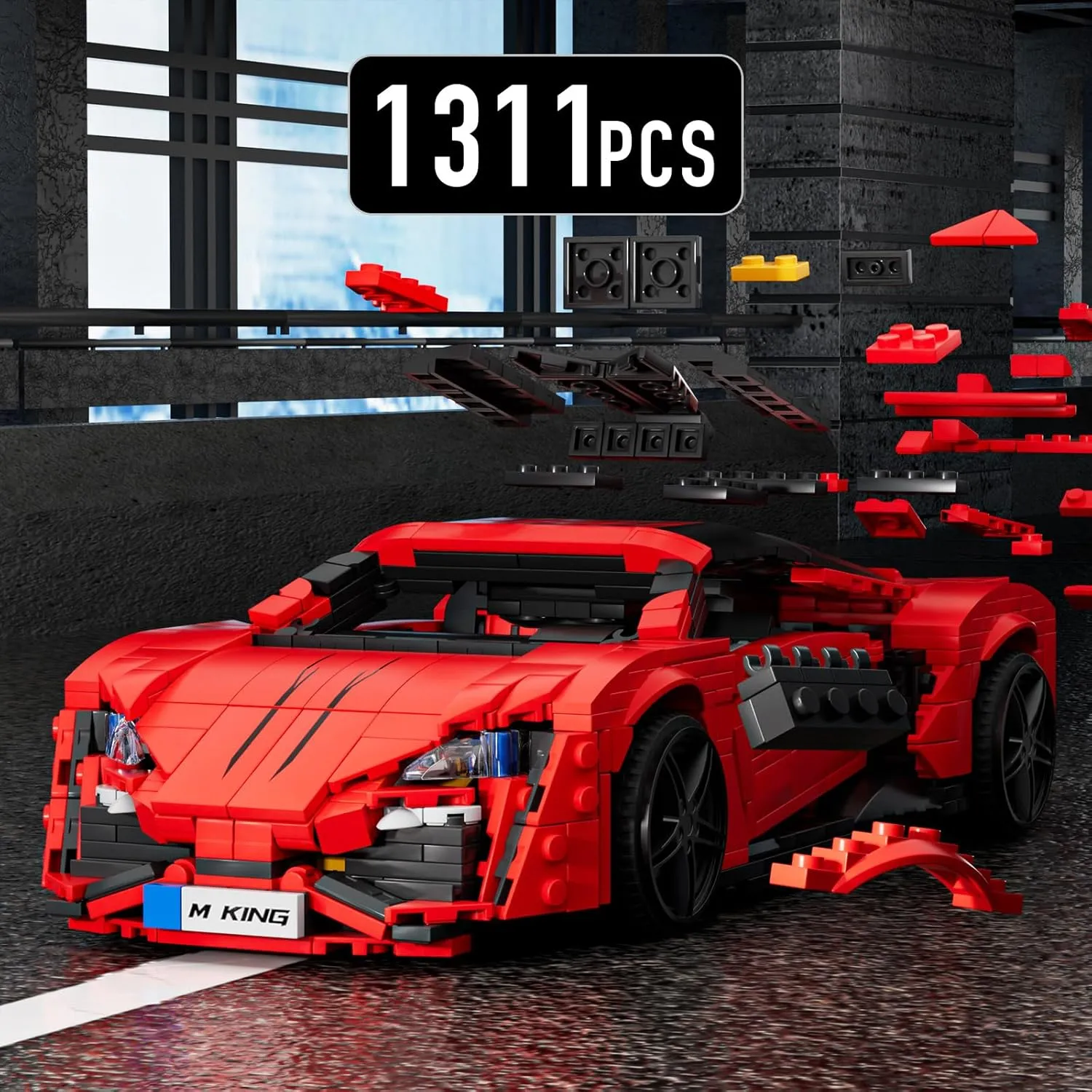 Mould King MOC Super Sports Car Models Building Sets 1311 Pieces, Speed Champion Car Toy Collectible for Adults Kids, Creative Vehicle Gift for Race Track Drift Enthusiasts, 10117
