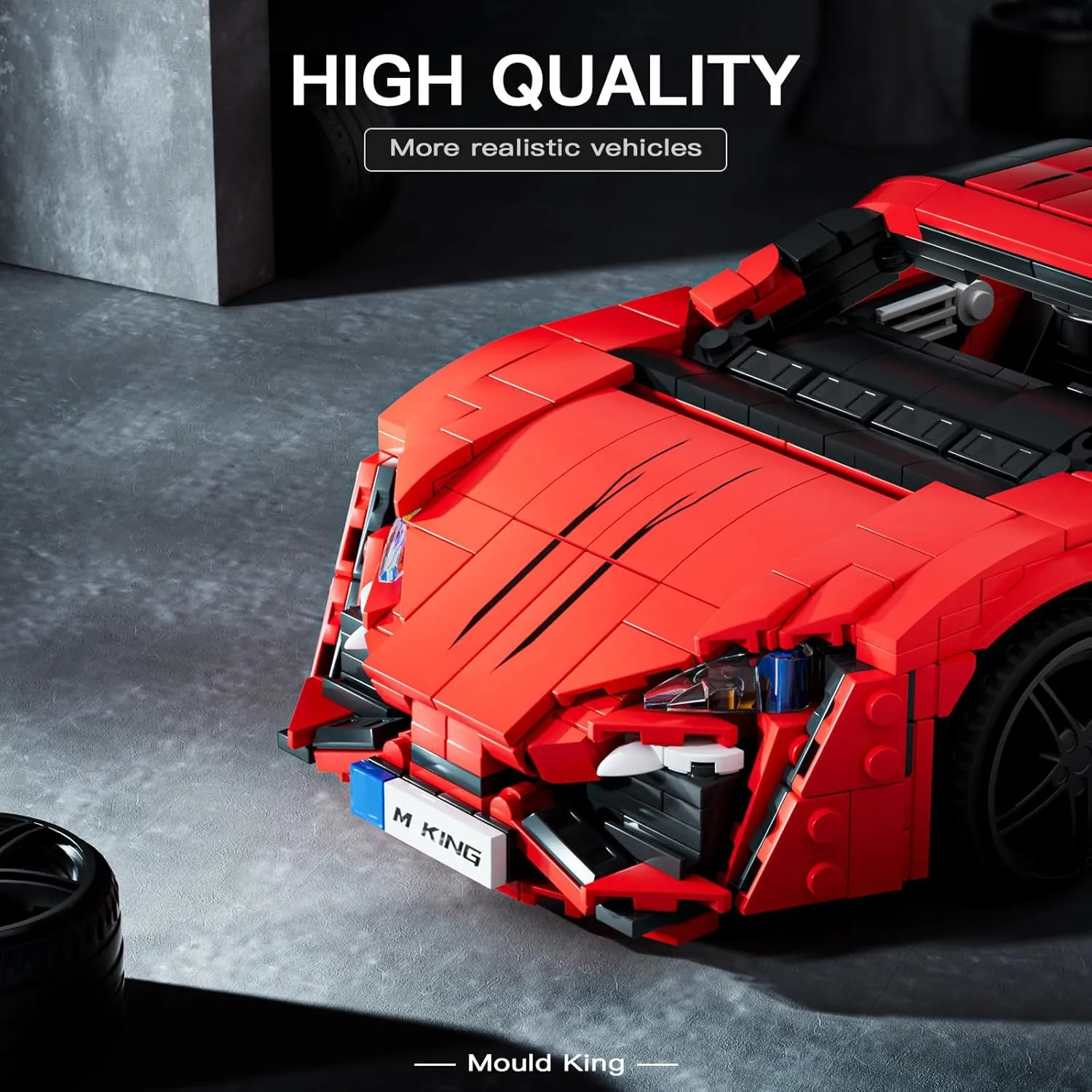 Mould King MOC Super Sports Car Models Building Sets 1311 Pieces, Speed Champion Car Toy Collectible for Adults Kids, Creative Vehicle Gift for Race Track Drift Enthusiasts, 10117