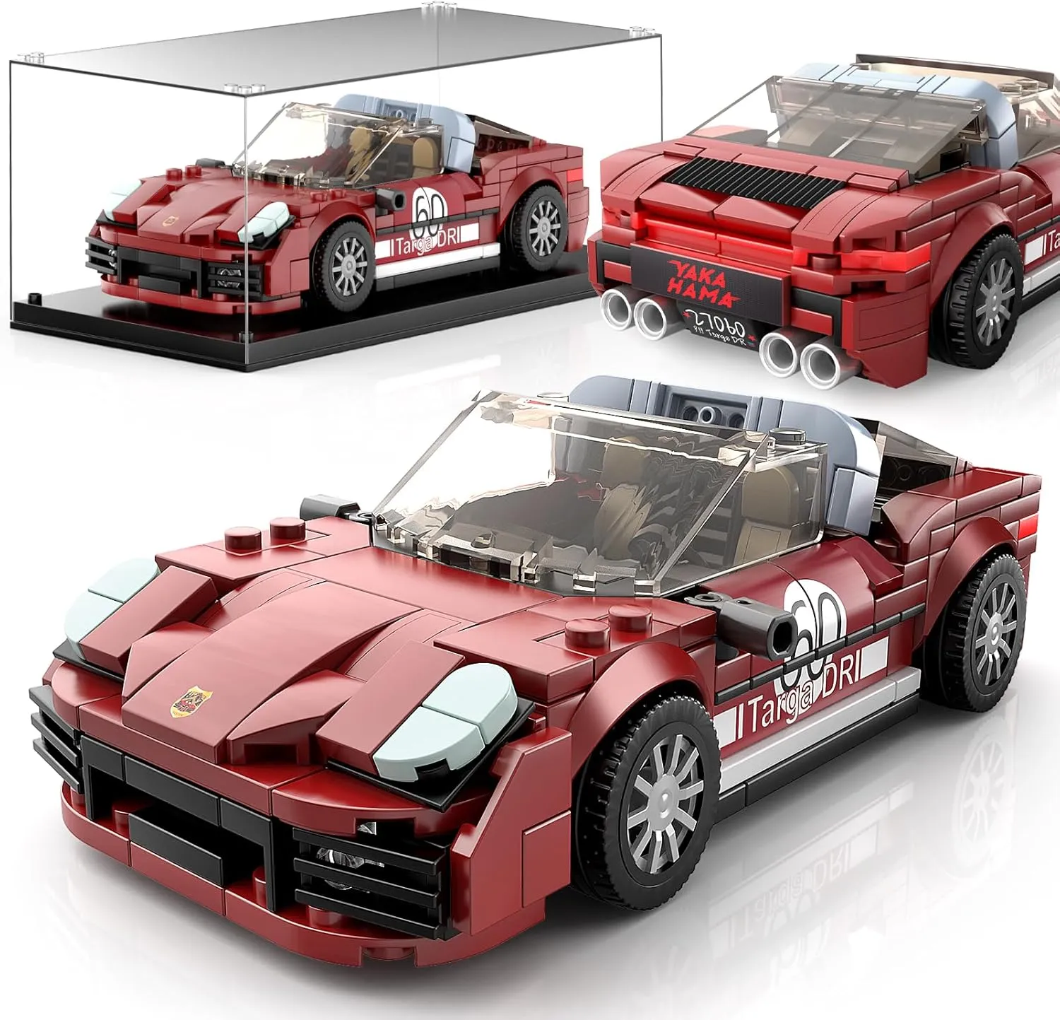 Mould King Speed Champion 911 Race Car Building Blocks Set & Display Case，27060 DIY Cool Vehicles Model Toys Birthday Gifts for Adults/Teens/Kids, Creative Classic Cars for Boys Age 8-12 (389 Pcs)