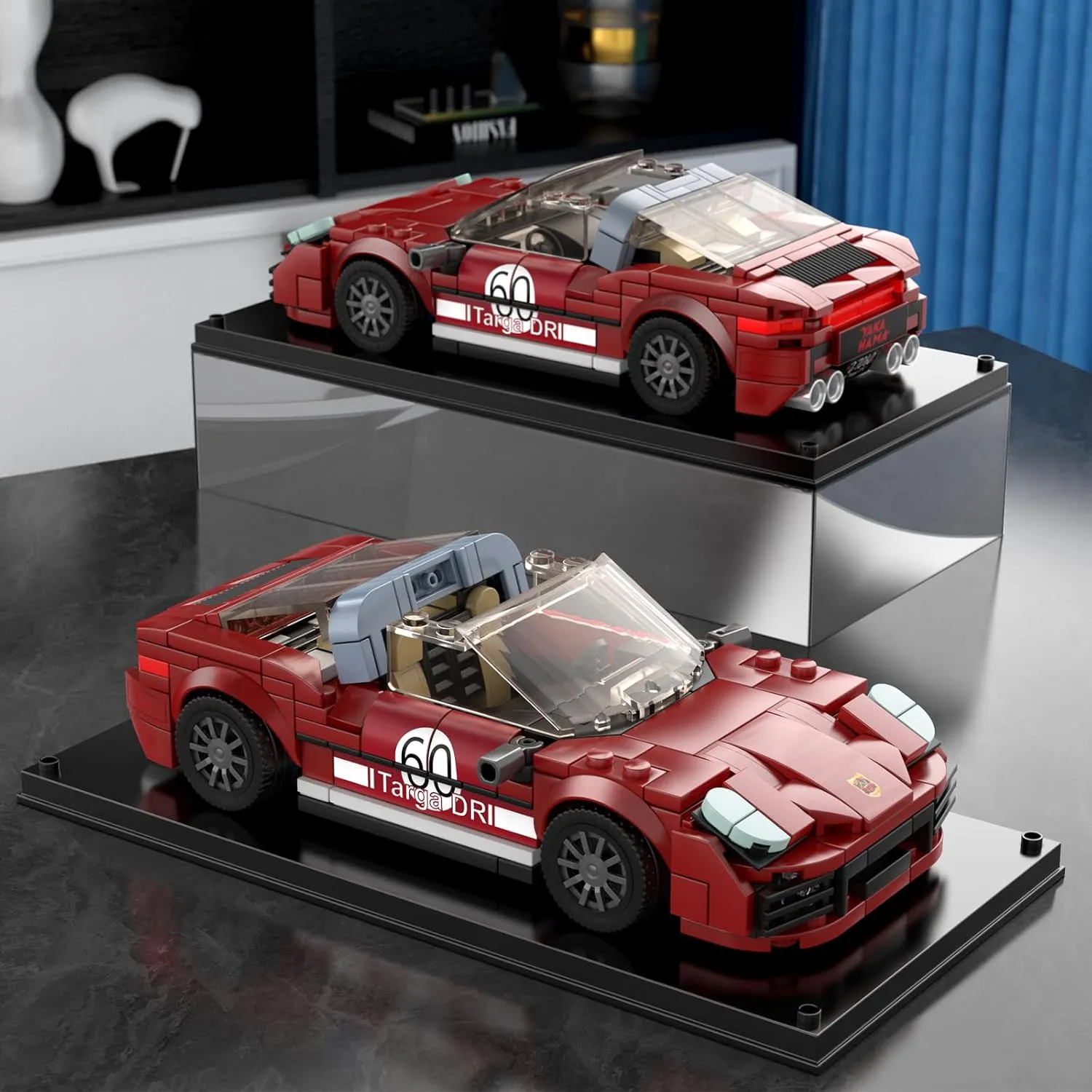 Mould King Speed Champion 911 Race Car Building Blocks Set & Display Case，27060 DIY Cool Vehicles Model Toys Birthday Gifts for Adults/Teens/Kids, Creative Classic Cars for Boys Age 8-12 (389 Pcs)